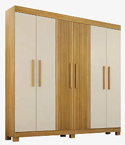 Guarda Roupa 6 Portas Valdemoveis Andorinha 2 Gavetas