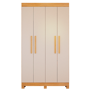 Guarda Roupa 4 Portas Valdemoveis Quero Quero Cinamomo/Off MDF