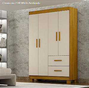 Guarda Roupa 6 Portas 875 Cinamo Off 1.00m