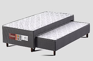 Cama Box Solteiro Auxiliar Compact Plus 88x188x40 Cinza