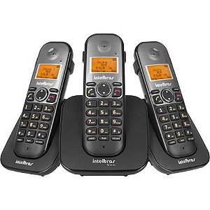 KIT 01 Telefone Sem Fio Intelbrás Ts 5120 Viva Voz + 02 ramais TS 5120R