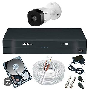 Kit 01 Câmera Segurança hd 720p  + Dvr gravador de Vídeo 04 Canais Intelbras + HD interno 500gB