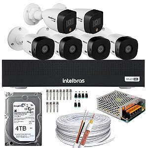 KIT INTELBRÁS 08 CÂMERAS FULL COLOR + DVR 08 CANAIS FULL HD