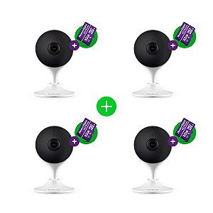 Kit Câmera Inteligente Intelbras Im3 C com MicroSD 32GB Branca - 4 unidades