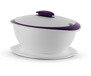 Tigela Tupperware Thermo 2,5 Litros Branca e Roxa