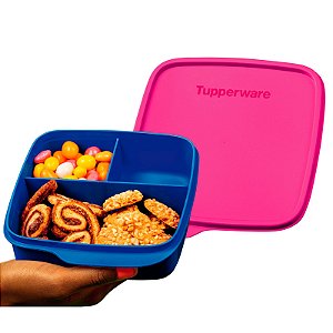 Tupperware Basic Line C/Divisórias Azul Beijo Neon - 550ml