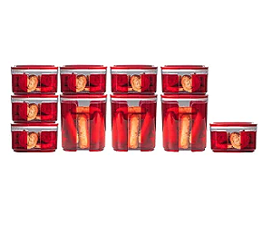 Tupperware Kit Pote Visual Vermelho - 10 Peças