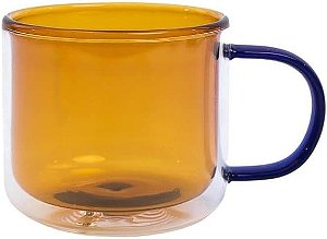 Caneca Dueto de Vidro Ambar - 250ml