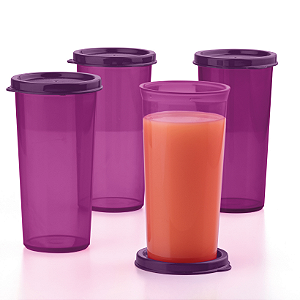 Tupperware Copo Colors Beterraba 265ml - 4 peças