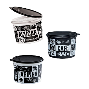 Tupperware Kit Tupper Caixa Farinha + Açúcar + Café Pop Box