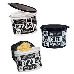 Tupperware Kit Tupper Caixa Fubá + Açúcar + Café Pop Box