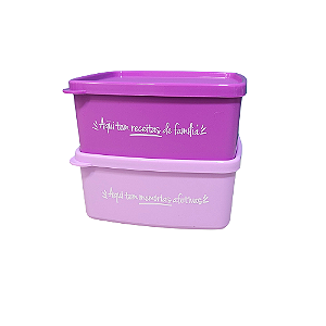 Kit Tupperware Jeitosinho 400ml Aqui Tem Memorias e Receitas 2 Peças