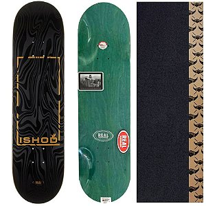 Shape Maple Real Skateboards Pro Model Ishod Deck 8.12 Blackout + Lixa Jessup Importada