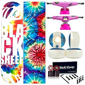 Skate Completo Maple Black Sheep 8.0 Tie Dye Truck Intruder Pink