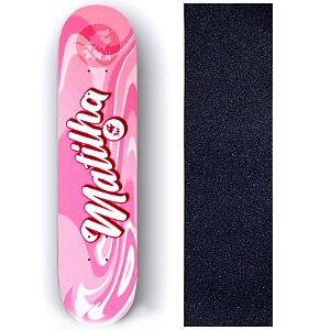 Shape Matilha Skate Fiber Glass 8.0 Super Premium Pink Brand + Lixa de Brinde