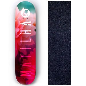 Shape Matilha Skate Fiber Glass 8.0 Super Premium Red Flower + Lixa de Brinde