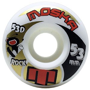 Roda Moska Rock 53mm 53d Branca ( jogo 4 rodas )