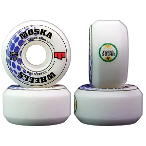 Rodas Moska Rock 54mm Dureza 53D Branca - Virtual Skate Shop | A