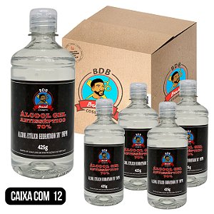 CAIXA COM 12 - Álcool em Gel Antisséptico - Alcool Etilico Hidratado 70º INPM
