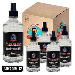 CAIXA COM 12 - Álcool Líquidol Antisséptico - Alcool Etilico Hidratado 70º INPM