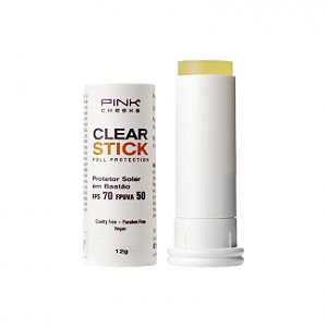 Clear Stick Protetor Solar FPS 70 e FPUVA 50 - Pink Cheeks