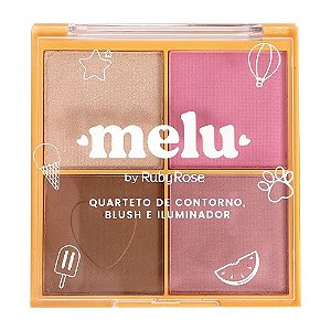 Quarteto Contorno Blush Iluminador Cor 02 - Melu