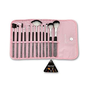 Kit KP1-5C com 12 pincéis para maquiagem Macrilan