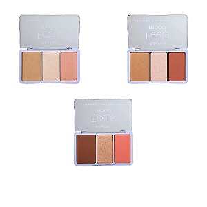 Paleta Contorno, Iluminador e Blush Feels Mood - Ruby Rose