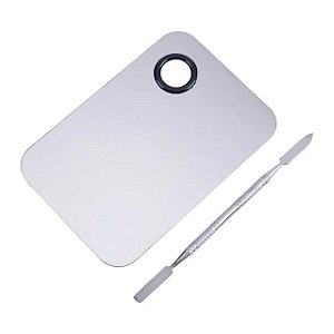 Placa Lisa com Espátula Aço Inox
