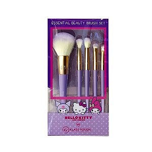 Kit de Pincéis + Necessaire Hello Kitty Essential Beauty Brush Set - Klass Vough