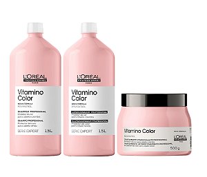 Kit L'Oréal Vitamino Color - Shampoo, Condicionador e Máscara Grande