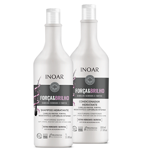 Kit Inoar Força e Brilho - Shampoo 1000ml e Condicionador 800ml