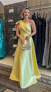 Vestido longo de zibeline amarelo