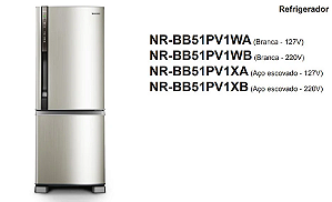 Borracha Gaxeta Porta Freezer NR-BB51 Panasonic