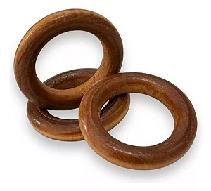 Argola  Madeira 4cm - 4 unidade