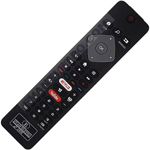 Controle Remoto TV LED Philips 50PUG6654 / 55PUG6654 / 58PUG6654 com Netflix e Youtube (Smart TV)