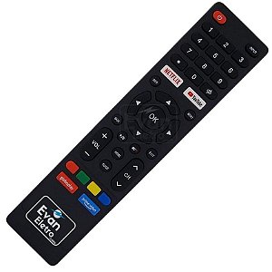Controle Remoto TV LED Multilaser TL020 / TL022 / TL016 com Netflix / Youtube / Globo Play / Prime Vídeo (Smart TV) 