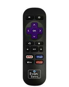 Controle Remoto para Roku Tv Express com NETFLIX / DISNEY+ / APPLE TV / GLOBOPLAY