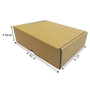 Kit 50 Caixa de Papelão Alt 7,5 L 17 x CM 21,5