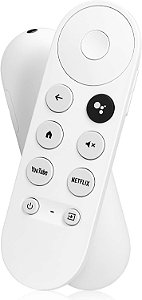 Controle Remoto Compativel Google Tv Chromecast 4k Branco