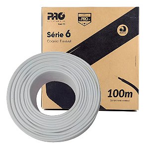 Cabo Coaxial Antena Tv Rg6 Grosso 90% Malha Caixa 100 Metros