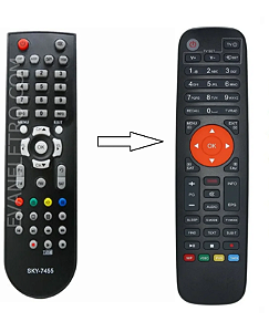 Controle remoto para Receptor SKY-7455 / LHS2025 / MXT AKB37026852 / HT805ST