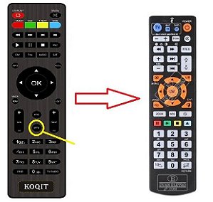 Controle Remoto para receptor KOQIT U2 DV3S2 IPTV / KOQIT K1 / Hellobox 6 / K1 mini