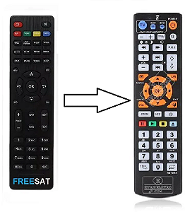 Controle Remoto CLONADO Para Receptor Freesat V7 HD / V7 /  V7 Max
