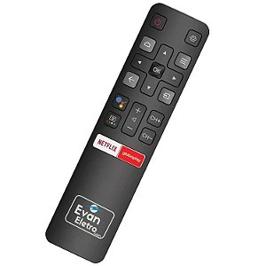 Controle Remoto TV LED TCL RC802V / 50P8M / 55P8M / 65P8M com Netflix e GloboPlay (Smart TV)