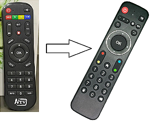 Controle Remoto Clonado para Receptor NTV FULL HD U20 SUPER / NTV U19 Super