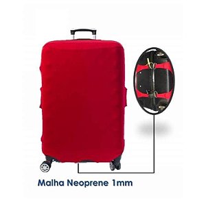 Capa para Mala de Viagem Malha Neoprene Vermelha