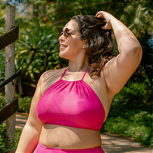 Biquíni Cropped Plus Size Liso Raissa Com Bojo