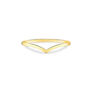 Anel de ouro 18k modelo V