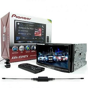 DVD Player Automotivo 2-Din Pioneer AVH-X598TV com Conexão Bluetooth, TV Digital, Entrada USB Rádio FM, Integração com Waze e Spotify